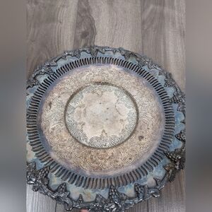 Sterling Silver Plated Copper Sheffield Reproduction Pierced Plate
